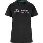 Schwarze Mercedes Benz Merchandise Mercedes AMG Petronas T-Shirts mit Automotiv für Damen Größe S 