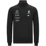 Reduzierte Graue Mercedes Benz Merchandise Strickpullover mit Reißverschluss aus Baumwolle für Herren Größe S 