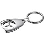 Silberne Mercedes Benz Schlüsselanhänger mit Einkaufschip mit Automotiv für Damen 