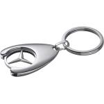 Silberne Mercedes Benz Merchandise Schlüsselanhänger mit Einkaufschip mit Automotiv 