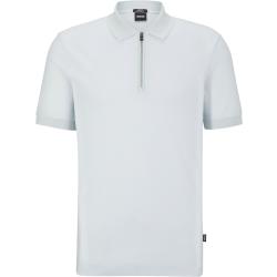 Slim-Fit Poloshirt aus merzerisierter Baumwolle mit Reißverschluss am Kragen