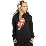 Reduzierte Unifarbene Streetwear MERCHCODE Rolling Stones Druckpullover mit Kapuze für Damen 