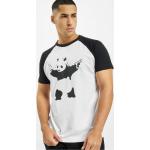 Merchcode Männer T-Shirt Banksy Panda Raglan in weiß S weiß
