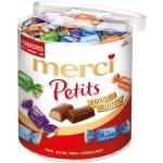 merci Petits Chocolate Collection – 1 x 1000g – Mix aus nicht gefüllten und gefüllten Schokoladen-Spezialitäten in praktischer Runddose