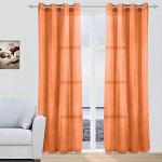 Orange Moderne Gardinen & Vorhänge aus Textil lichtdurchlässig 2-teilig 