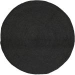 Schwarze Boho Runde Jute-Teppiche aus Jute 