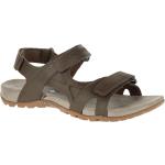 Dunkelbraune Merrell Sandspur Outdoor-Sandalen mit Klettverschluss aus Kunstleder für Herren Größe 47 für den für den Sommer 