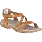 Reduzierte Hellbraune Merrell Sandspur Outdoor-Sandalen mit Strand-Motiv ohne Verschluss aus Leder für Damen Größe 36 für den für den Sommer 