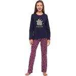 Marineblaue Sterne Lange Kinderschlafanzüge für Mädchen Größe 170 