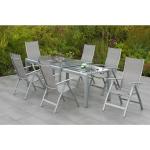 Braune Merxx Carrara Gartenmöbelsets & Gartengarnituren pulverbeschichtet aus Aluminium 7-teilig 