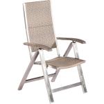 Silbergraue Merxx Nachhaltige Polyrattan Gartenstühle geölt aus Akazienholz mit Armlehne 