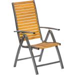 Beige Moderne Merxx Nachhaltige Gartenstühle & Balkonstühle pulverbeschichtet aus Akazienholz mit verstellbarer Rückenlehne 