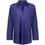 Royalblaue Mes Demoiselles Tunika-Blusen aus Leinen für Damen Größe M 