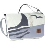 Graue Maritime Messenger Bags & Kuriertaschen mit Reißverschluss mit Laptopfach mini 