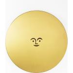 Gelbe Vitra Emoji Smiley Runde Wandreliefs metallic aus Metall 
