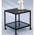 Schwarze Moderne Beistelltische & Ablagetische lackiert aus Glas mit Rollen Breite 0-50cm, Höhe 0-50cm, Tiefe 0-50cm 