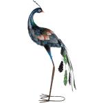 Blaue 35 cm Deko-Vögel für den Garten aus Metall 