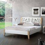 Weiße Moderne Violata Furniture Rechteckige Bettgestelle & Bettrahmen aus Massivholz 160x200 