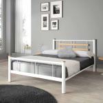 Weiße Moderne Violata Furniture Rechteckige Metallbetten lackiert 160x200 