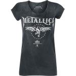 Anthrazitfarbene Metallica V-Ausschnitt Damenbandshirts Größe 4 XL für Festivals 