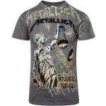 Graue Langärmelige Metallica Damenbandshirts aus Baumwolle Größe XXL 
