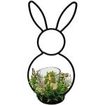 Schwarze 25 cm Teelichtgläser mit Insekten-Motiv aus Glas 