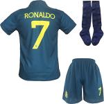 metekoc NASSR Riyadh Al Auswärts Ronaldo #7 Football Fußball Kinder Trikot Shorts Socken Jugendgrößen (Auswärts,26)