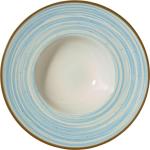 Blaue Rustikale Runde Pastateller 28 cm aus Keramik 6-teilig 