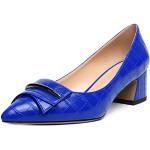 Royalblaue Sexy Spitze High Heels & Stiletto-Pumps mit Schnalle in Breitweite für Damen Größe 40 