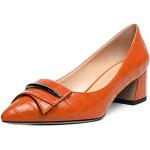 Orange Sexy Spitze High Heels & Stiletto-Pumps mit Schnalle in Breitweite für Damen Größe 43 zum Abschlussball 
