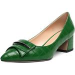 Grüne Sexy Spitze High Heels & Stiletto-Pumps mit Schnalle in Breitweite für Damen Größe 36 zum Abschlussball 