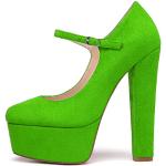 Hellgrüne Elegante Spitze High Heels & Stiletto-Pumps aus Veloursleder für Damen Größe 41 zur Hochzeit 