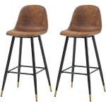 Reduzierte Braune Moderne Barhocker & Barstühle matt aus Veloursleder 4-teilig 