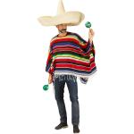 Bunte Gestreifte Buttinette Mexikaner-Kostüme mit Fransen aus Polyester für Herren 
