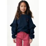 Reduzierte Dunkelblaue Mexx Rundhals-Ausschnitt Kindersweatshirts mit Rüschen aus Baumwolle für Mädchen Größe 122 