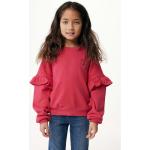 Reduzierte Pinke Mexx Rundhals-Ausschnitt Kindersweatshirts mit Rüschen aus Baumwolle für Mädchen Größe 110 