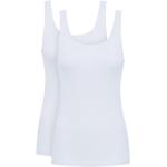 Reduzierte Weiße Casual Ärmellose Mey Rundhals-Ausschnitt Damenträgerhemden & Damenachselhemden aus Polyamid enganliegend Größe M 