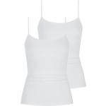 Reduzierte Weiße Unifarbene Ärmellose Mey Bio Rundhals-Ausschnitt Damenträgerhemden & Damenachselhemden aus Baumwolle enganliegend 