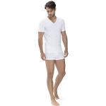 Reduzierte Weiße Halblangärmelige Mey V-Ausschnitt V-Shirts für Herren Größe L 