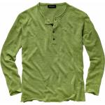 Grüne Mey&Edlich Henley-Shirts mit Knopf aus Leinen für Herren Größe XL 