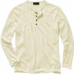 Reduzierte Weiße Mey&Edlich Henley-Shirts mit Knopf aus Leinen für Herren Größe XL 