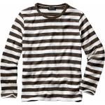 Braune Gestreifte Langärmelige Mey&Edlich T-Shirts aus Frottee für Herren Größe XL für den für den Sommer 