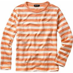 Mey & Edlich Herren Langarm-T-Shirt Regular Fit Orange gestreift