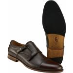 Braune Business Derby Schuhe mit Schnalle aus Leder für Herren Größe 47 