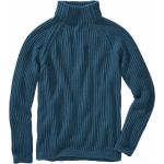Blaue Unifarbene Mey&Edlich Rollkragen Kaschmir-Pullover aus Wolle für Herren Größe XL 