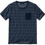 Reduzierte Blaue Gestreifte Mey&Edlich Shirts mit Tasche für Herren Größe XL 