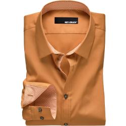 Mey & Edlich Herren Shirts Regular Fit Kentkragen Orange einfarbig