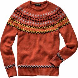 Mey & Edlich Herren Sweater Regular Fit Rot gemustert