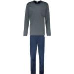 Marineblaue Gestreifte Mey Herrenschlafanzüge & Herrenpyjamas aus Baumwollmischung Übergrößen 2-teilig 