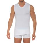 Weiße Sportliche Mey V-Ausschnitt Herrenmuskelshirts & Herrenachselshirts Größe XL 